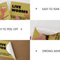1.9"x 2.9" 200 Sticker Label Per Roll LIVE WORMS Do Not Expose to Excessive Heat or Direct Sunlight Label for Shipping and Moving