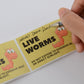 1.9"x 2.9" 200 Sticker Label Per Roll LIVE WORMS Do Not Expose to Excessive Heat or Direct Sunlight Label for Shipping and Moving