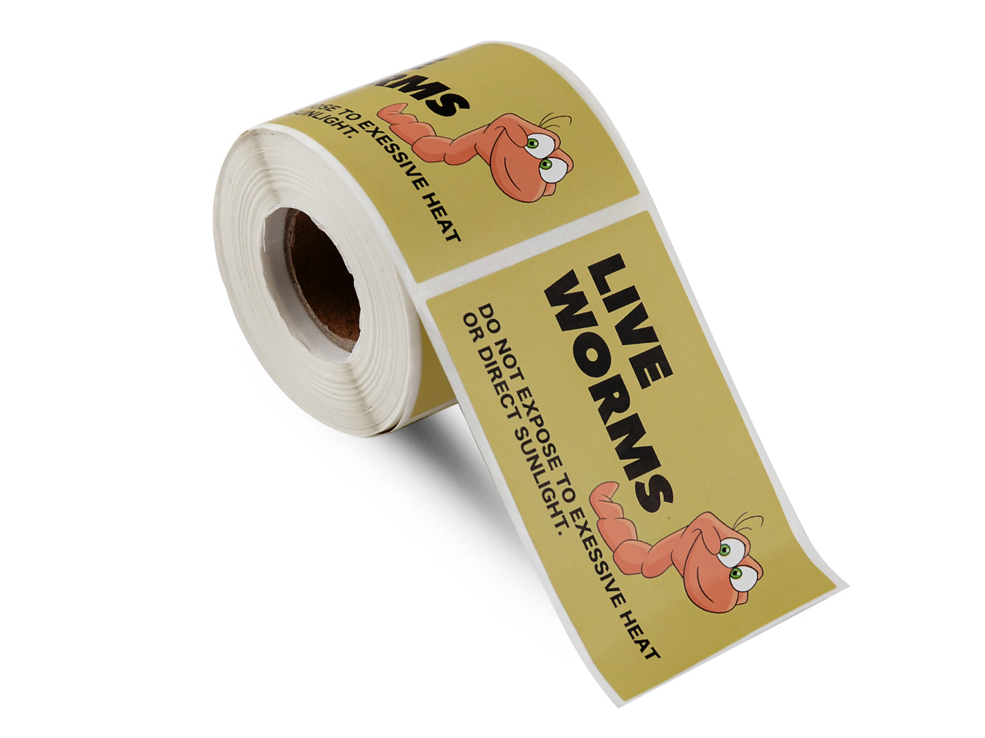 1.9"x 2.9" 200 Sticker Label Per Roll LIVE WORMS Do Not Expose to Excessive Heat or Direct Sunlight Label for Shipping and Moving